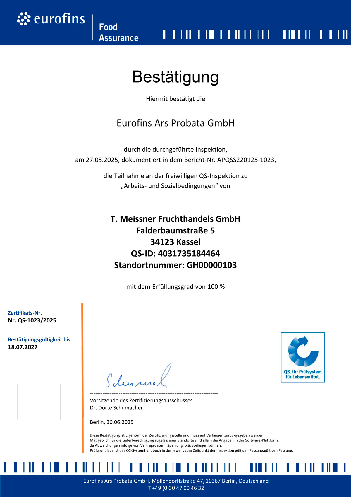 FIAS Bestätigung 2025